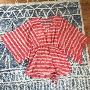 Sheer flowy bell sleeved top